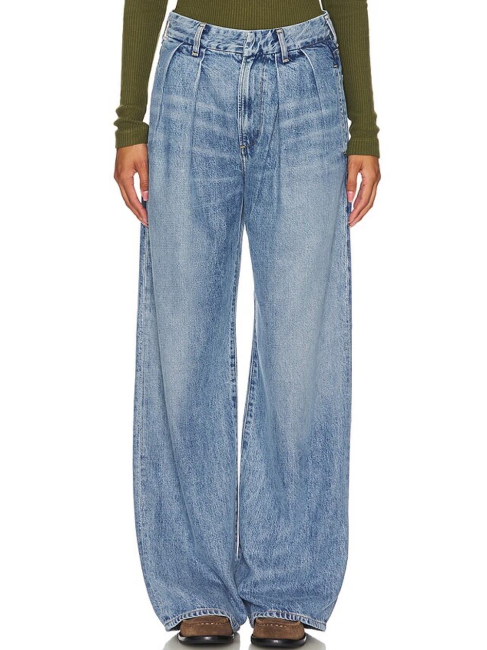 Citizens of Humanity Petra Pleated Wide Leg Jeans in Nensi Size 29 2160-3028